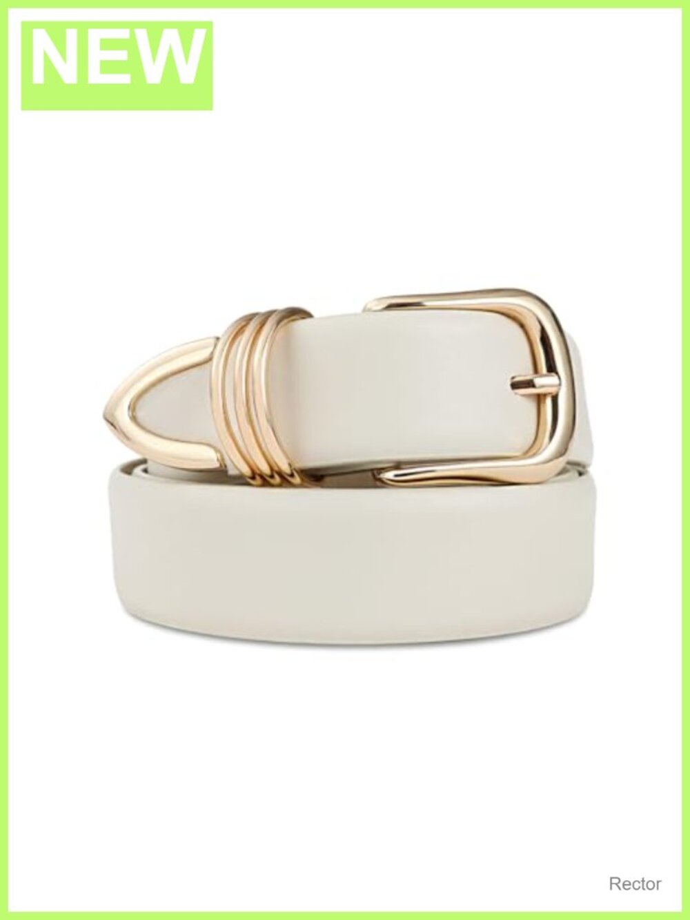 Faux Leather Waist Belt with Gold Buckle - Women's Fashion Accessory